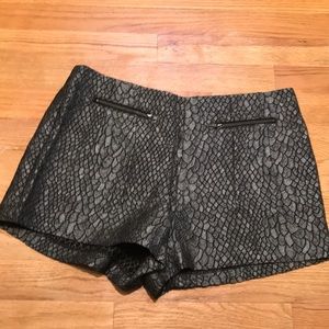 High rise snake print shorts